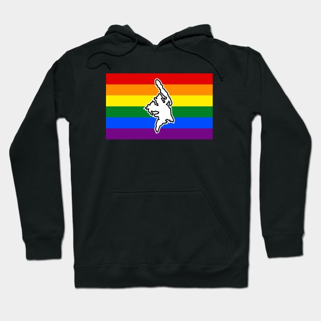 Cortes Island BC - Rainbow Pride Flag - LGBT Colours - Cortes Island Hoodie by Bleeding Red Pride